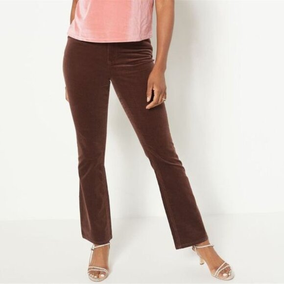 Candace Cameron Bure Pants - CANDACE CAMERON BURE 4P Baby Bootcut Corduroy Pants Expresso Brown 4 P S QVC
